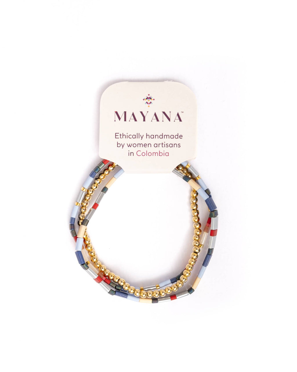 Mayana Designs Co - Set/3 Miyuki Tila Bracelets (Aqua/Orange)