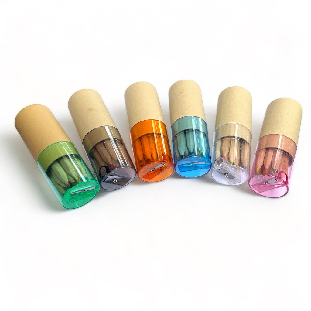 A Brighter Year - Mini Travel Compact Colored Pencils with Built In Sharpener
