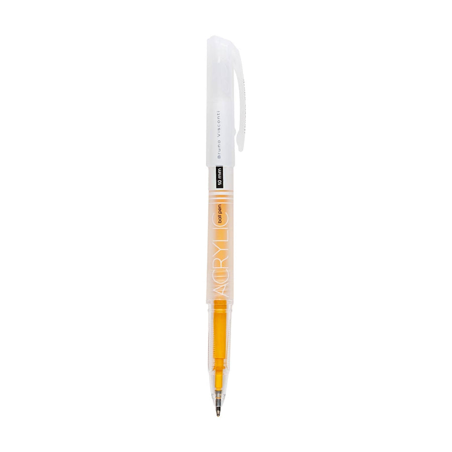 Pen with white cap and orange body on a white background