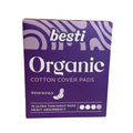 Box of besti Organic Cotton Cover Pads with wings on a white background