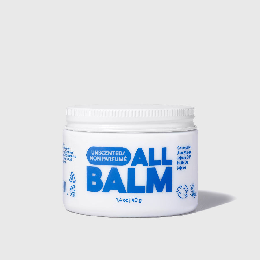 Jar of 'ALL BALM' on a white background