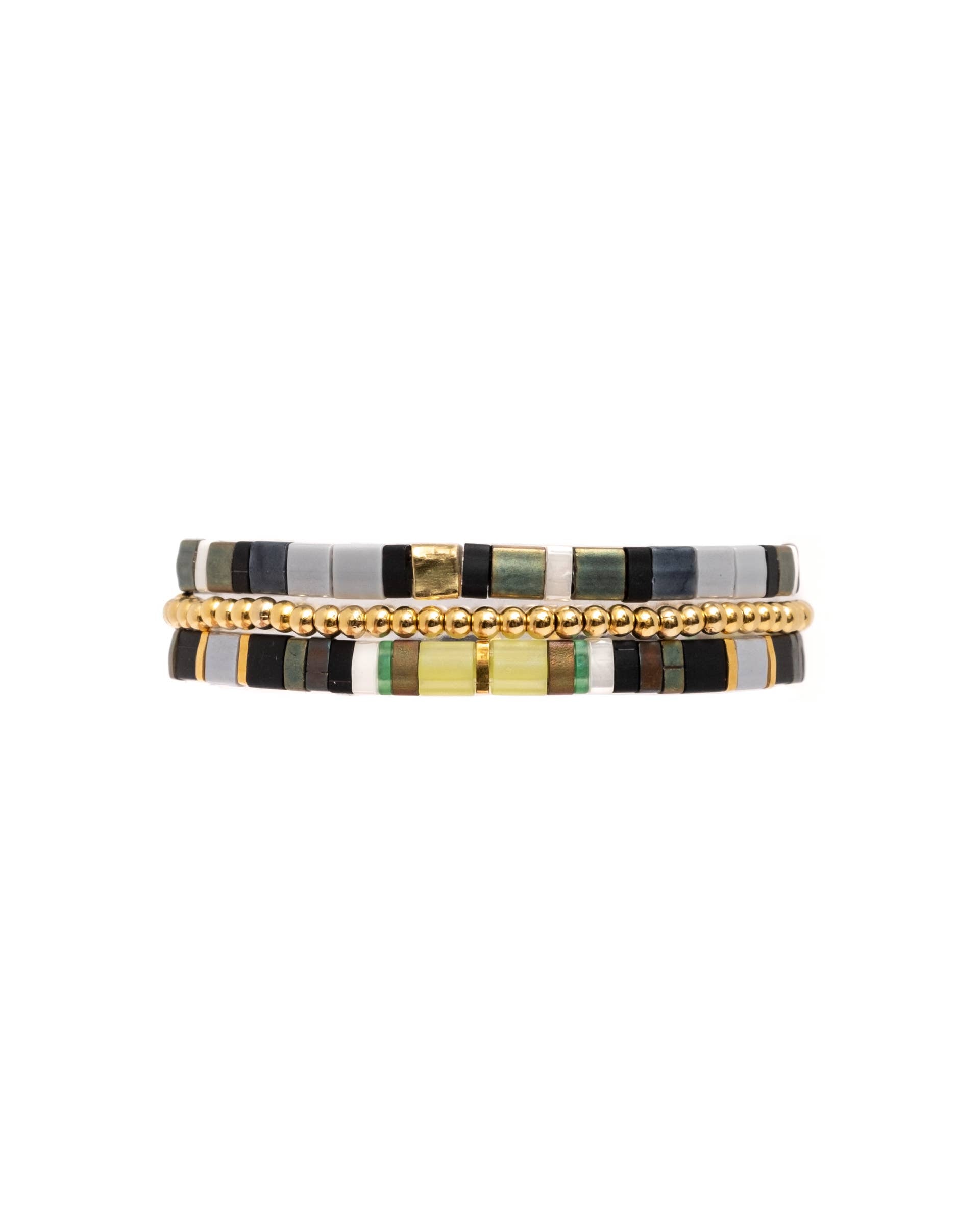 Mayana Designs Co - Set/3 Miyuki Tila Bracelets (Red/Aqua)