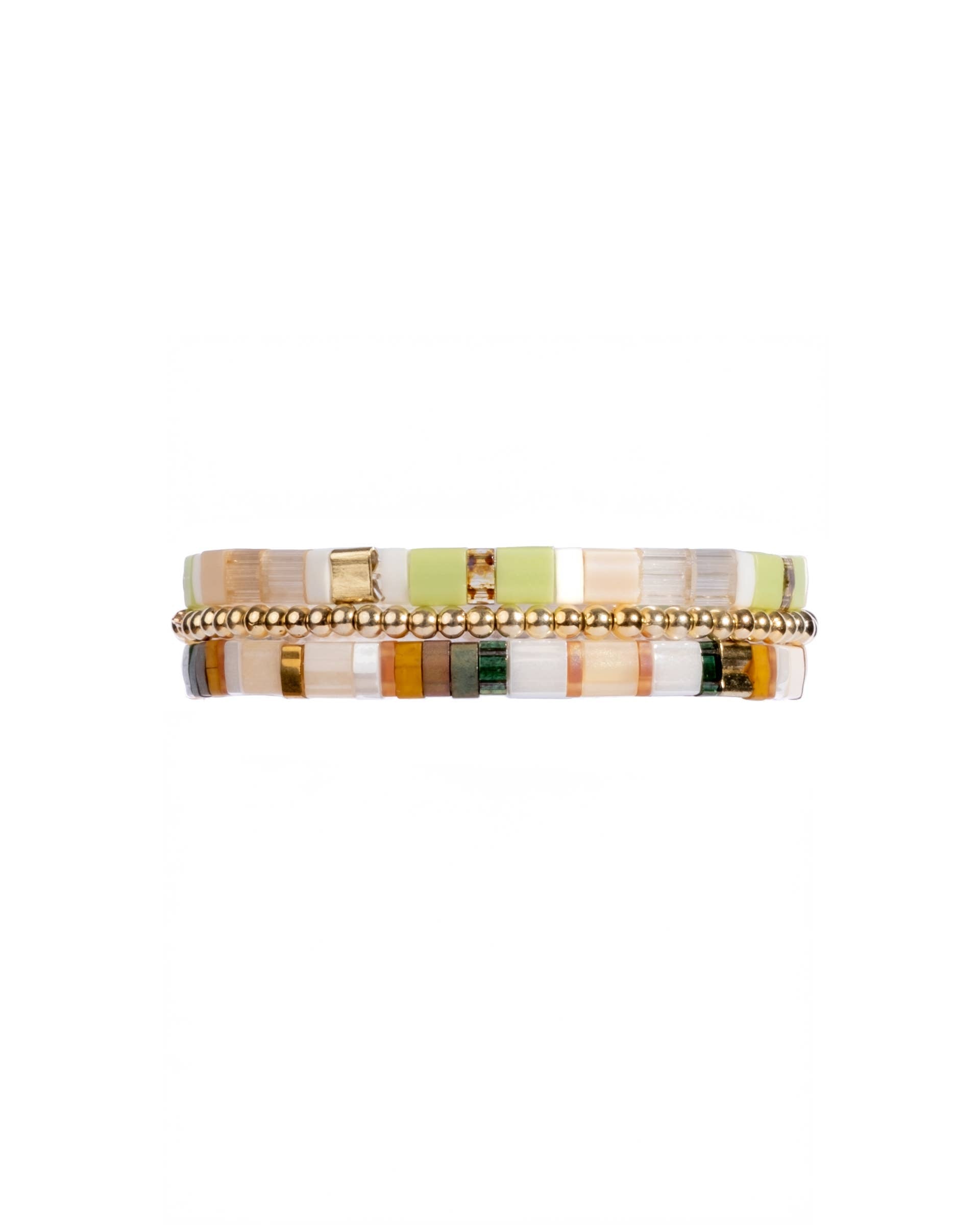Mayana Designs Co - Set/3 Miyuki Tila Bracelets (Red/Aqua)