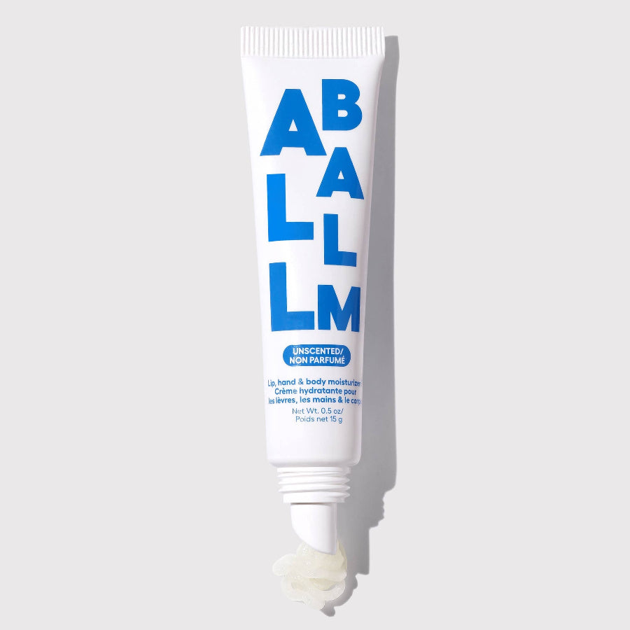 Tube of ABALLM cream on a light gray background